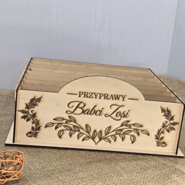 Personalizowany drewniany przyprawnik na przyprawy