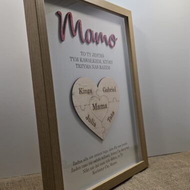 Personalizowana ramka XXL „Mamo – To Ty jesteś tym kawałkiem, który trzyma nas razem”