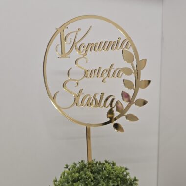 Personalizowany topper na Komunię z plexi – 2 wzory