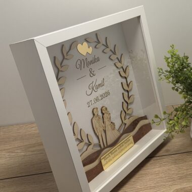 Personalizowana Ramka Ślubna 3D z Imionami